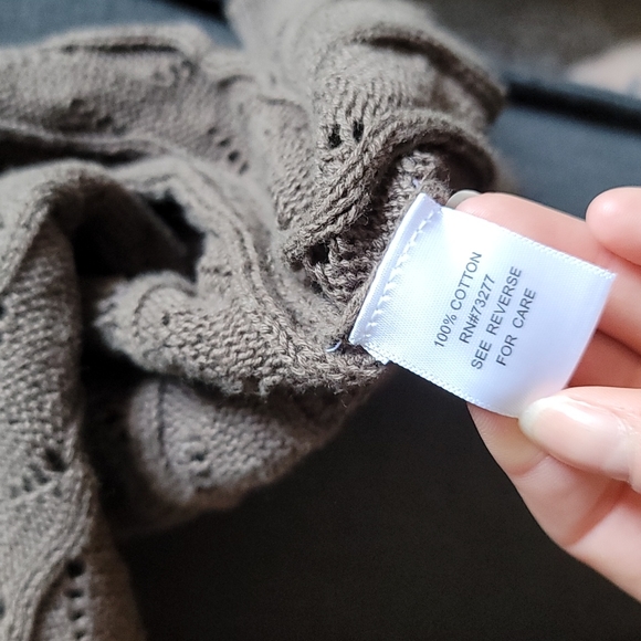 Croft & Barrow Short Sleeve Brown Cardigan - Picture 7 of 8